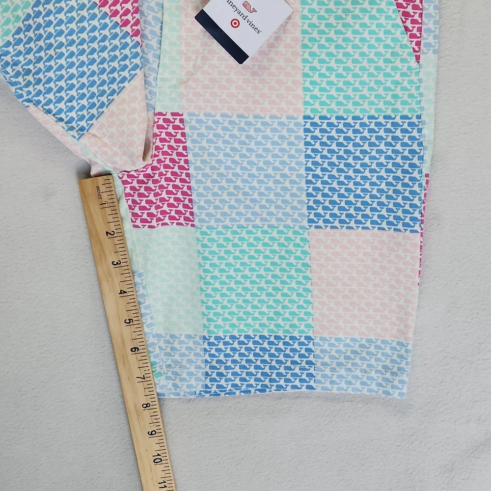 Y2K Preppy Vineyard Vines Girls Patchwork Shorts L Multicolor Whale NWT Summer